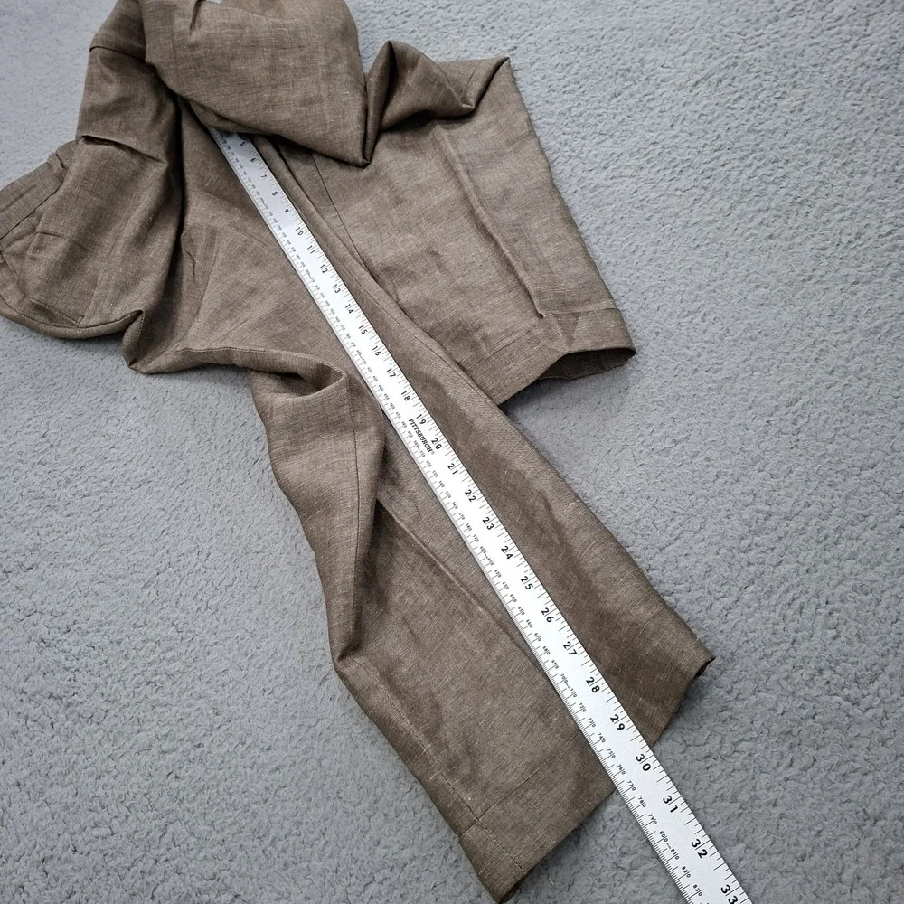Louis Raphael Tailored‎ Pants 35x30 Woven Linen Blend Pleated Cuffed Breathable